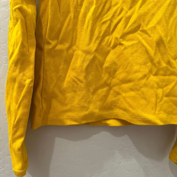 Crewcuts Mustard Yellow Pointelle Long Sleeve Shirt - Picture 3 of 6